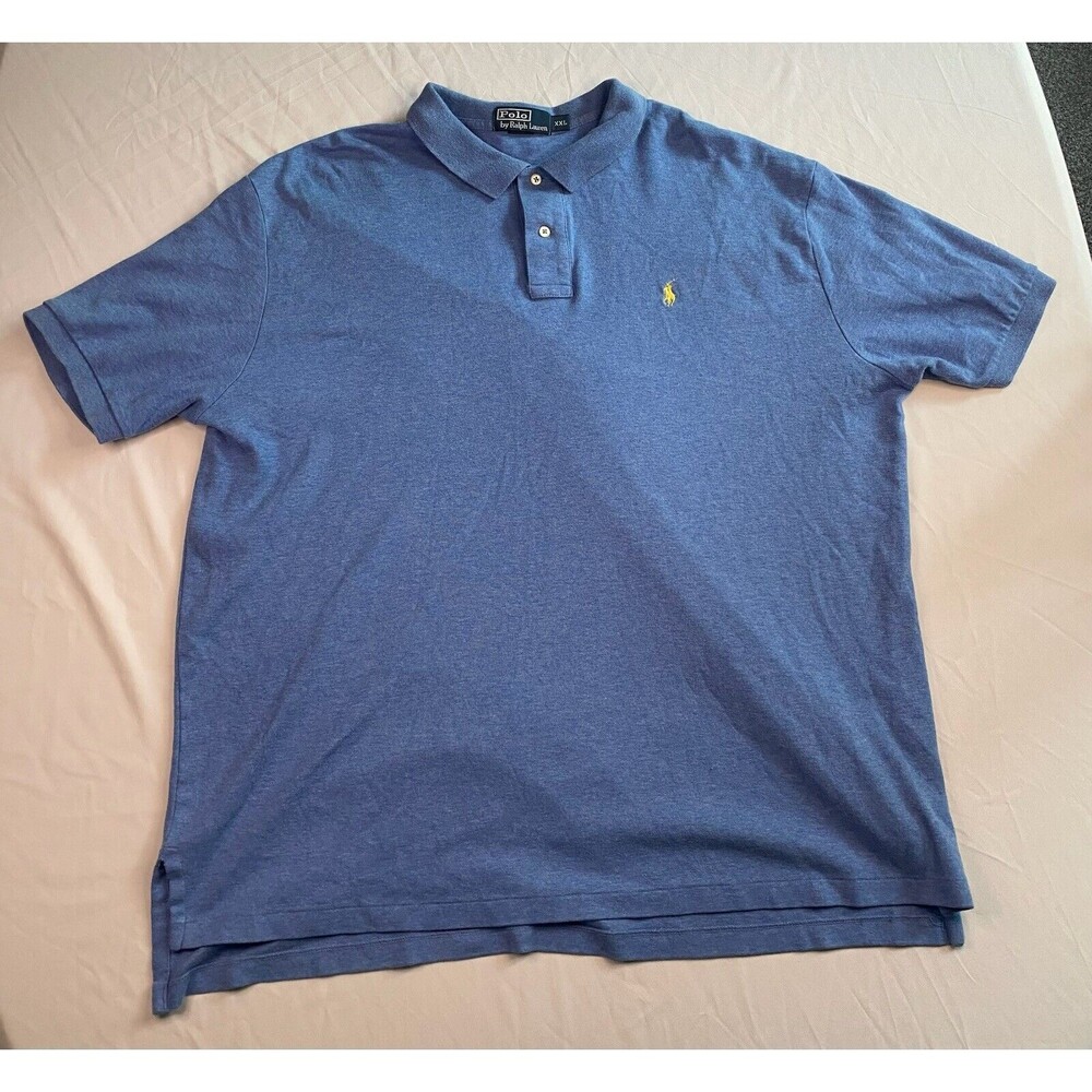 Vintage Polo Ralph Lauren Short Sleeve Polo Size XXL Mens Blue Yellow 80s 90s